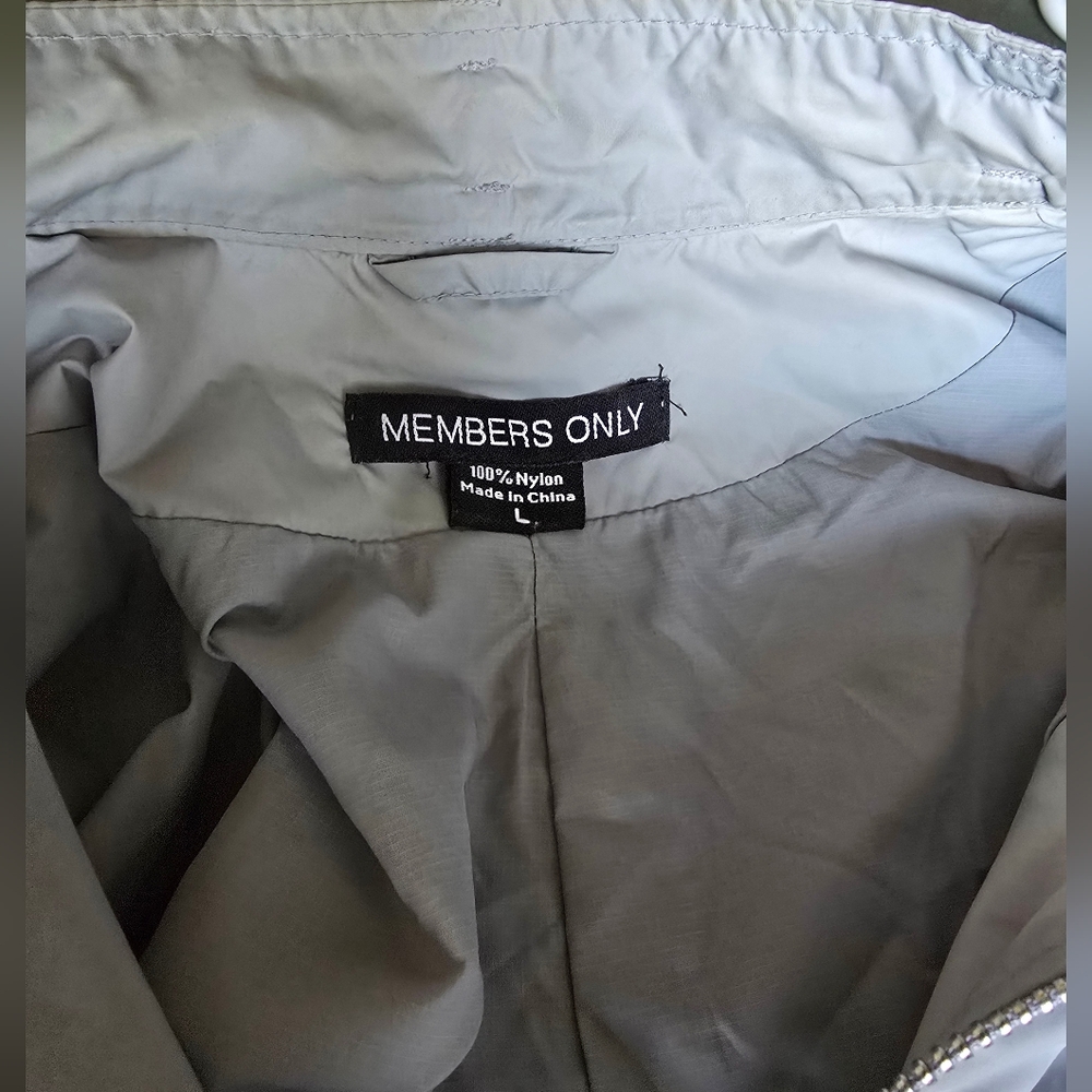 Grey Members Only Women's Windbreaker - Picture 2 of 8